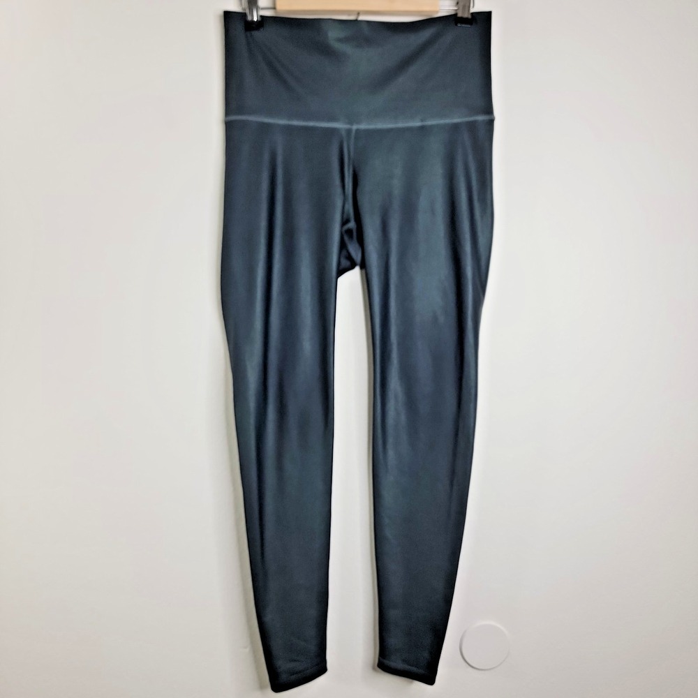 Old Navy Active Womens Large Leggings‎ Black Shimmer Go Dry High Rise Athletic